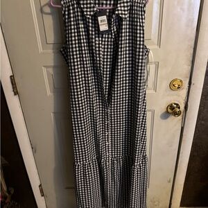 Tommy Hilfiger Black and White Gingham Midi Dress